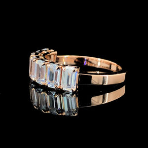 18K Gold 3.35ct Emerald Cut Lab Grown Diamond Eternity Band Custom Wedding <b>Ring</b> for Women <b>Men</b> IGI Certified Statement Jewelry - Product Image 3