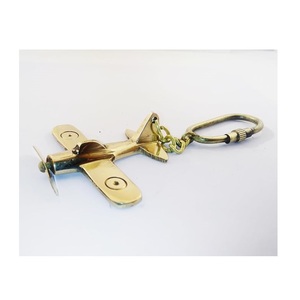 Porte-clés vintage en laiton, motif papillon et avion, doré, fait main, pour cadeaux promotionnels, clés de voiture, de vélo, de maison et pour collectionneurs - Product Image 3