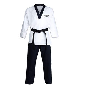 Trajes de Taekwondo de Primera Calidad en Contraste de Color Blanco y Negro, Sin Logotipo, de Gran Venta - Product Image 1