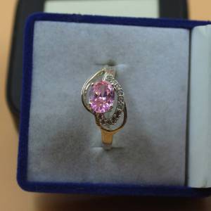 Anillo de zafiro rosa con gema de corte ovalado, plata de ley 925, anillo de compromiso, regalo de aniversario para ella, joyería. - Product Image 5