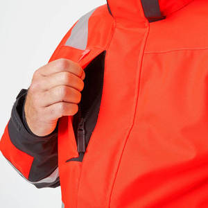 High Quality Slim Stand Collar High Visibility Winter Reflective Safety Waterproof <b>Canvas</b> Jackets Breathable Custom Rain Coats - Product Image 4