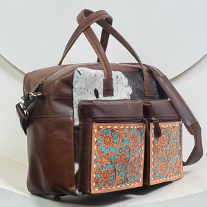 Nouveau 2025 personnalisé usine sac à langer en cuir repoussé à la main pour femmes à la mode pour maman sacs avec rangement Portable - Product Image 4