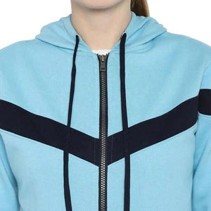 Conjunto de Sudadera con Capucha y Pantalones Deportivos Casuales de Algodón Coreano para Mujer, con Cierre de Cremallera, Felpa Sostenible, Lavado Ácido y Emblema, Traje de 2 Piezas - Product Image 2