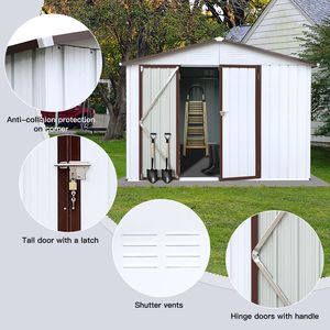 Soluzione per riporre all'aperto in metallo 6 ftx8ft bianco e color caffè - Product Image 3