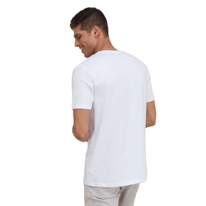 <b>Men's</b> White V-Neck Short Sleeve T-Shirt 100% Cotton Regular Fit Casual Wear Solid Color Jersey Knit at Wholesale Price - Product Image 2