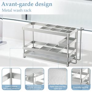 Multifunctional Toothbrush Stand Holder Space Saving Bathroom Organizer for <b>Accessories</b> - Product Image 4