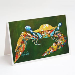 Go Green Whimsical Crab A7 Tarjetas de notas Paquete de 8 tarjetas en blanco con sobres Tarjetas de felicitación ecológicas de tamaño 5x7 - Product Image 1