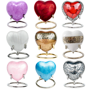 Urne funéraire en forme de cœur, couleur rose rouge, décoration, urne funéraire en métal en forme de cœur pour cendres d'adultes, souvenir commémoratif, urne en forme de cœur - Product Image 5