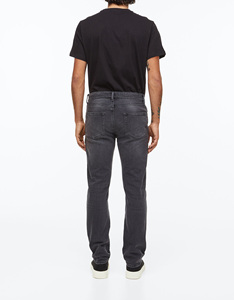 Pantalones Vaqueros de Corte Regular, Cintura Media, con Remaches, Lavado Vintage, Ligeros, Estilo Urbano - Product Image 2