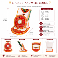Support de téléphone portable en marbre artisanal – Support décoratif traditionnel peint pour téléphone