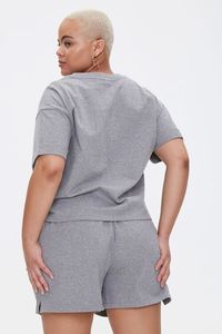 Conjunto deportivo de 2 piezas para mujer, colorido y sólido, de secado rápido, camiseta de yoga y pantalones cortos elásticos de cintura alta para gimnasio y fitness. - Product Image 3