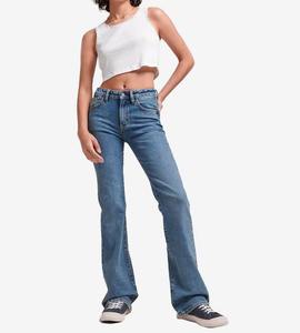 Pantalones Vaqueros de Mujer al por Mayor de Alta Calidad con Diseño Ajustado y Acampanado, Pantalones Casuales de Mezclilla con Bajo Ancho Acampanado para Mujer - Product Image 5