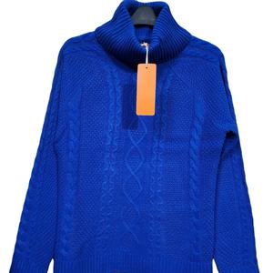 Suéter de invierno para mujer de calidad Premium 100% acrílico plano tejido cuello alto grueso Casual pulóver alta calidad al por mayor bajo - Product Image 1