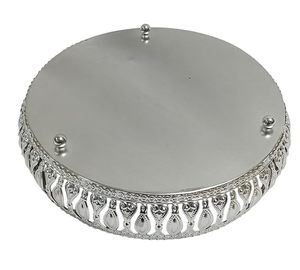 Plateau rond artisanal en céramique, motifs floraux Pichwai variés, finition brillante - Product Image 3