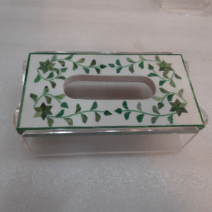Best Quality Classic Acrylic Tissue Box with Elegant Bone Inlay <b>Lid</b> <b>Design</b> Customized Size <b>By</b> The Handmade Collection - Product Image 5
