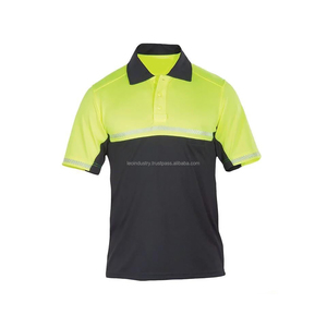 Vente en gros de polos polyester à manches courtes avec logo personnalisé à rayures réfléchissantes uniformes de travail mailles évacuant l'humidité vêtements de travail de sécurité - Product Image 5