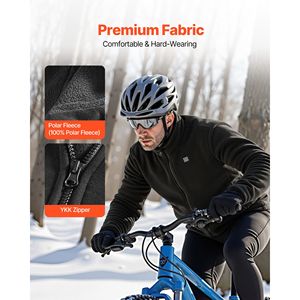 Veste polaire chauffante pour homme, batterie rechargeable 7,4 V 16000 mAh, 6 zones chauffantes, 3 niveaux de température, sweat-shirt 7,4 V 16000 mAh - Product Image 4