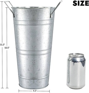 Seau de rangement multifonctionnel en fer galvanisé thermolaqué, style ferme vintage, pour fleuristes, avec poignée, utilisable comme pot à fleurs, vase ou seau - Product Image 5