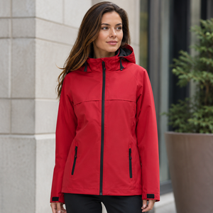 Veste imperméable unisexe à capuche et col en V pour homme, coupe-vent en nylon avec fermeture éclair, idéale pour l'extérieur et la moto, personnalisable avec logo, vente en gros - Product Image 5