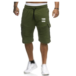 Top Quality Cargo Shorts Solid Color Drawstring Waist Breathable Casual Bermuda Shorts with Pockets Private Logo Acceptable - Product Image 6