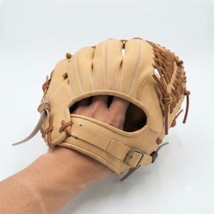 Leather Baseball Glove H-Web Right-Handed Full Finger Adjustable Wrist <b>Strap</b> Outfield Adult Hook And Loop Closure Non-Slip - Product Image 3