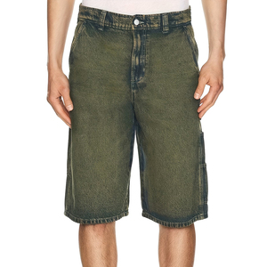 Exportateur Professionnel – Short en Jean Classique Cinq Poches pour Homme, Style Vintage Délavé, Décontracté, Été, Mi-long, Écologique, Respirant, Coupe Ample - Product Image 1