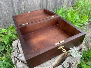 Wooden <b>box</b> with key, Lockable Natural Wooden <b>Box</b> with Lid, Jewellery <b>Box</b>, Photo <b>Box</b>, Wedding <b>Box</b>, <b>Keepsake</b> <b>box</b> with lock - Product Image 4