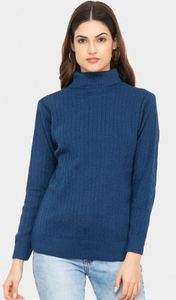 Suéter de punto moderno de cuello alto y estilo oversize, elegante suéter de punto trenzado con cuello alto a precio mayorista por exportador - Product Image 3