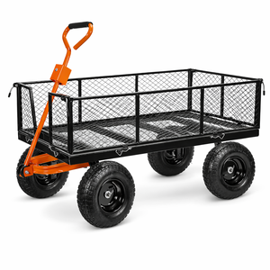 Chariot de jardin en métal d'une capacité de 1200 lb avec côtés en maille amovibles, pneus pneumatiques de 10 pouces, parfait pour le jardin, les fermes, le garage ODGGAR049 - Product Image 5