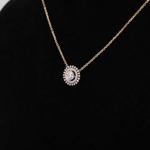 <b>Solid</b> Yellow <b>Gold</b> Round Cut Diamond Sunburst Necklace <b>Pendant</b> Simple Double Halo Setting Starburst Floral Medallion Fine <b>Pendant</b> - Product Image 3