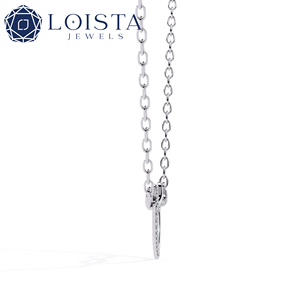 LOISTA สร้อยคอจี้รูปหัวใจประดับเพชรทองคำขาวสำหรับผู้หญิง สวมใส่ได้ทุกวัน โรแมนติก เครื่องประดับเพชรธรรมชาติสี G - Product Image 2