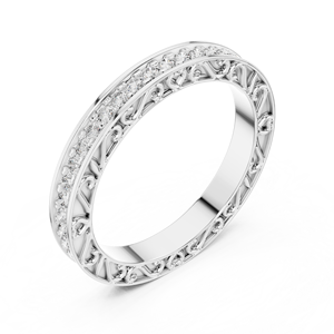 Magnifique bague solitaire en diamant de laboratoire éthique, monture en or blanc massif, taille ronde, pour anniversaire ou mariage - Product Image 6