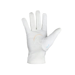 Gants en coton blancs avec broderie feuille d'or, longueur poignet, usage quotidien décontracté, style uni printemps automne - Product Image 2