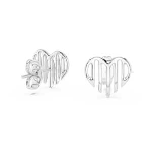 Conjunto de pendientes de corazón modernos en oro blanco macizo de 18 quilates para compromiso, boda, fiesta, San Valentín, eventos glamurosos y uso diario para mujer. - Product Image 1