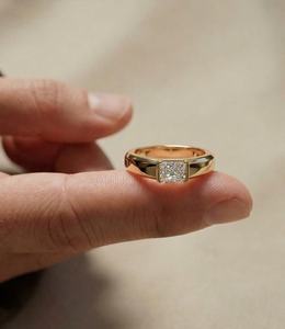 <b>18K</b> Yellow <b>Gold</b> <b>Mens</b> 1.00 CT Radiant Cut Diamond Solitaire <b>Ring</b> Luxury Engagement Wedding Band <b>Gold</b> <b>Ring</b> for Friends - Product Image 1