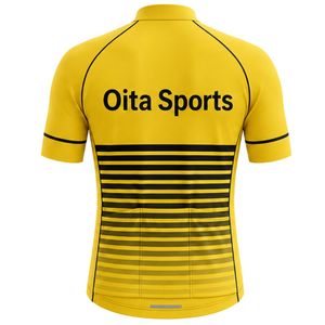 Men's Yellow Zipper Sublimation Print <b>Cycling</b> Jersey Short Sleeve <b>Cycling</b> Top Professional Bike Racing Wear Sports Clothing - Product Image 2