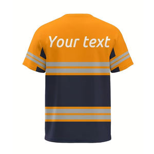 Camiseta de seguridad reflectante de alta visibilidad, personalizada, económica, de manga corta, para trabajo diurno y nocturno. - Product Image 6