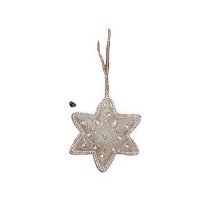 Broderie Zari couleur blanche et argent avec travail perlé Star stonecraft approvisionnement mondial international disponible en Inde - Product Image 1