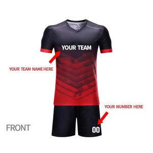 Uniforme de Fútbol Personalizado para Hombre, Camiseta con Cuello Redondo, Impresión en Serigrafía, Tejido Transpirable de Alta Calidad, Pantalones Cortos para Entrenamiento - Product Image 2
