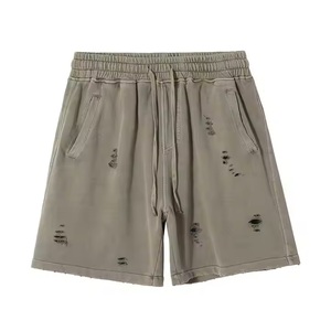 Shorts de sport pour hommes, été, 100% coton, jogging, pantalon de survêtement uni, tricoté en molleton, shorts de survêtement pour hommes - Product Image 1