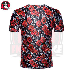 T-shirt pour homme à imprimé floral de roses, matière douce au toucher, t-shirts à manches courtes pour homme, sublimation - Product Image 3