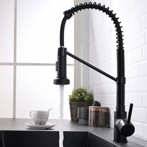 Rubinetto da cucina monocomando in acciaio inossidabile nichel spazzolato con doccetta estraibile per la tua cucina - Product Image 3