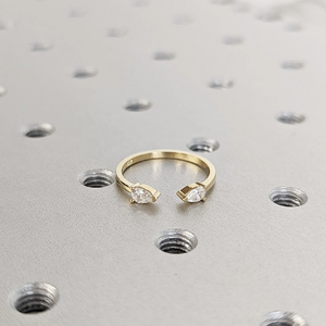 Bague de fiançailles vintage de luxe en or plaqué 18 carats avec diamant de laboratoire certifié IGI, taille brillant fantaisie, pour femme - Product Image 1