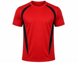 T-shirt décontracté noir à col rond et manches courtes pour homme, avec bordure contrastante blanche sur le devant, coupe classique, en tissu tricoté, lavé, écologique, vierge - Product Image 3
