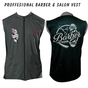 Veste de barbier sans manches de haute qualité professionnelle, couleur personnalisée, 2 poches, fermeture éclair unidirectionnelle, taille personnalisée - Product Image 4