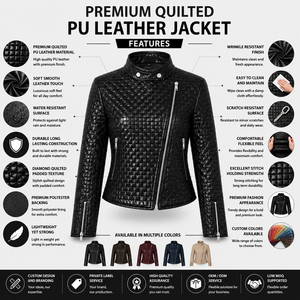 High quality best price best selling <b>leather</b> <b>jacket</b> Ladies PU <b>Leather</b> <b>Jacket</b> For Women With Zipper Front <b>Long</b> Sleeve Stylish - Product Image 6