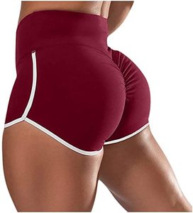 Shorts de yoga sans couture taille haute pour femmes, grande taille, personnalisés, avec compression et effet froncé, respirants, pour la course et le fitness - Product Image 1