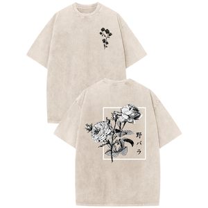 เสื้อยืดพิมพ์ลายฟอกสีสไตล์วินเทจสำหรับผู้ชาย ขายส่ง เสื้อโอเวอร์ไซส์ สตรีทแวร์ ฮิปฮอป ผ้าฝ้าย 100% รับทำโลโก้ เสื้อยืดฟอกสีแบบ Stone Wash รับผลิตแบบ OEM ODM - Product Image 1