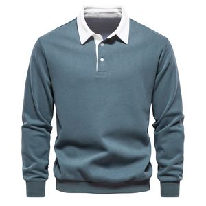 Polo à manches longues pour homme de qualité export, logo personnalisé, fournisseur de vêtements en coton - Product Image 3