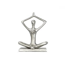 Sculpture de posture de yoga en laiton de qualité supérieure, pièce décorative inspirée du bien-être, idéale pour l'aménagement moderne de la maison et du studio, provenant d'Inde - Product Image 1
